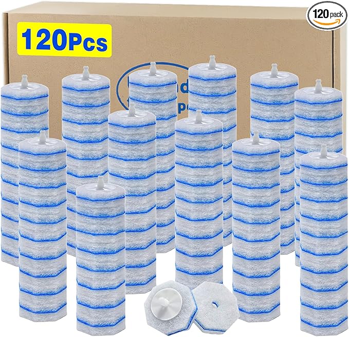 120 Count Toilet Wand Refills for Clorox Disposable Head Compatible with Clorox ToiletWand Cleaning System Upgrade Fiber Bowl Cleaner Brush for Closestool Cleaning.（not included brush rod）