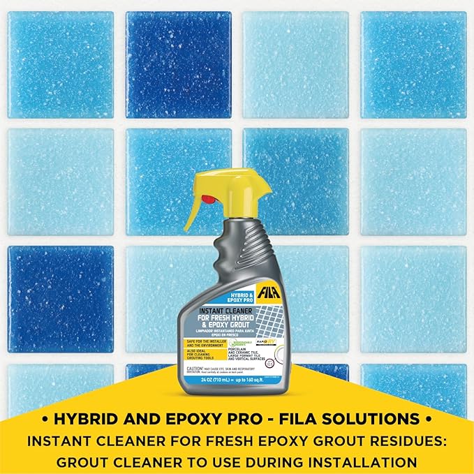 FILA Surface Care Solutions HYBRID &amp EPOXY PRO Instant Cleaner for Fresh Epoxy Grout residues Grout Cleaner to use during Installation Clean your Epoxy Floor Kit Tools after Epoxy Flooring 24