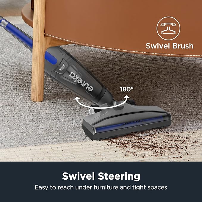 Eureka Corded Stick Vacuum Cleaner for Home Pet Hair Lightweight Stick Vacuum Cleaner with Powerful Suction for Carpet Tile and Hard Floor Blue 3-in-1 Handheld Vac NES312