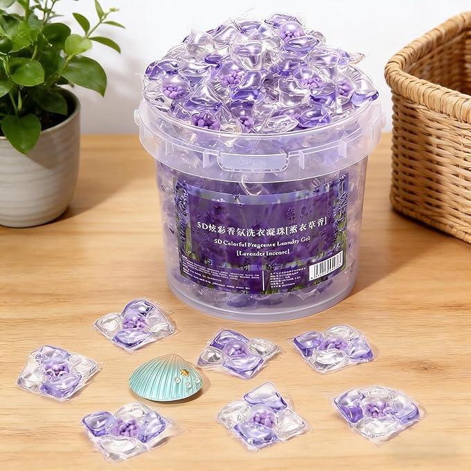 100-Count Washing Machine Pods Scented Stain Removal Pods Concentrated Fabric Softener And Color Protection Efficient Laundry Cleaning for Clothes Pants Towels Sweaters Bedding Underwear