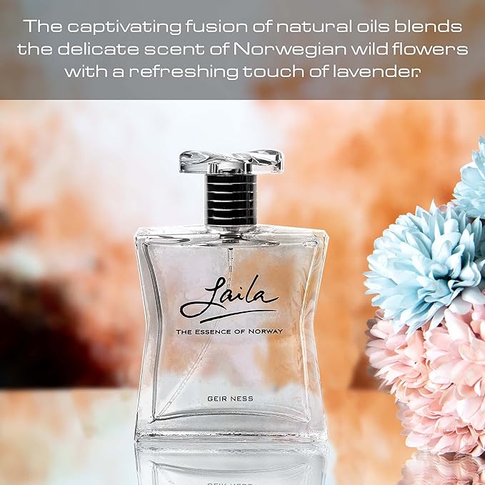 Geir Ness Laila Eau de Parfum Spray - Long Lasting Fresh Airy and Clean Fragrance for Women - 3.4 oz / 100 ml