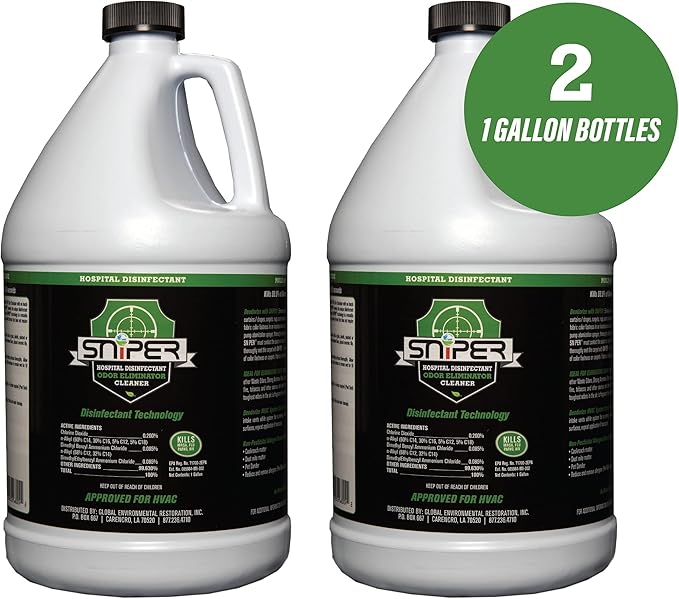 SNiPER Hospital Disinfectant Odor Eliminator &amp All-Purpose Cleaner 1 Gallon 2-Pack