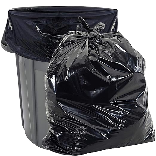 Aluf Plastics Heavy Duty 55 Gallon Trash Bags - (Value 50 Pack) - 1.5 MIL equivalent Industrial Strength Plastic 35 x 55 for 50-55 Gal Cans -Fits Toter Rubbermaid Brute Carlislie Bronco etc.