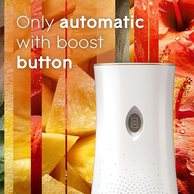 Glade Automatic Spray Refill and Holder Kit Air Freshener for Home and Bathroom Hawaiian Breeze 6.2 Oz (Pack of 2)