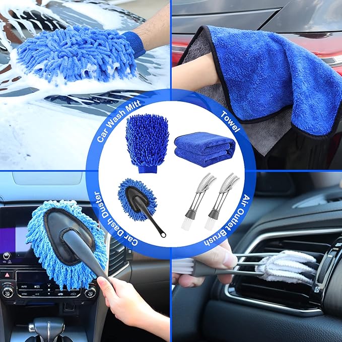 26Pcs Car Detailing Brush Set Car Detailing Kit Car Detailing Brushes Car Cleaning Kit Car Windshield Cleaning Tool Professional Car Care kit - Car Wash Brush kit for Interior Exterior Wheels