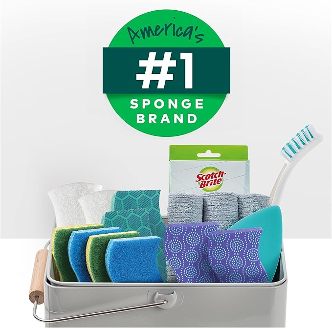 Scotch-Brite Multi-Purpose Sponges Highly Absorbent Dish Sponge for Cleaning of Non-Stick Cookware Showers and Coolers 40 Kitchen Sponges