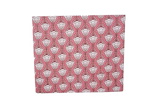 Generic 3.3 Gallon Cotton Hand Block Printed Paper Waste Basket |Small Decorative Trash Can for Housewarming Gifts in Living Room Bedroom Bathroom | Eco-Friendly Plastic-Free (1 PINK LOTS)