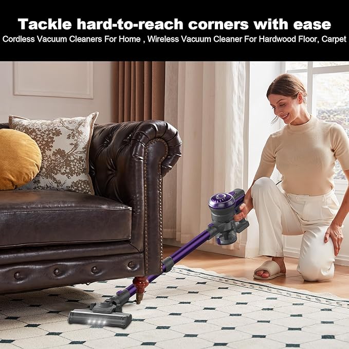 Cordless Vacuum Cleaner Lightweight 2-in-1 Stick &amp Handheld Vacuum for Apartment Pet Hair &amp Car Cleaning S1