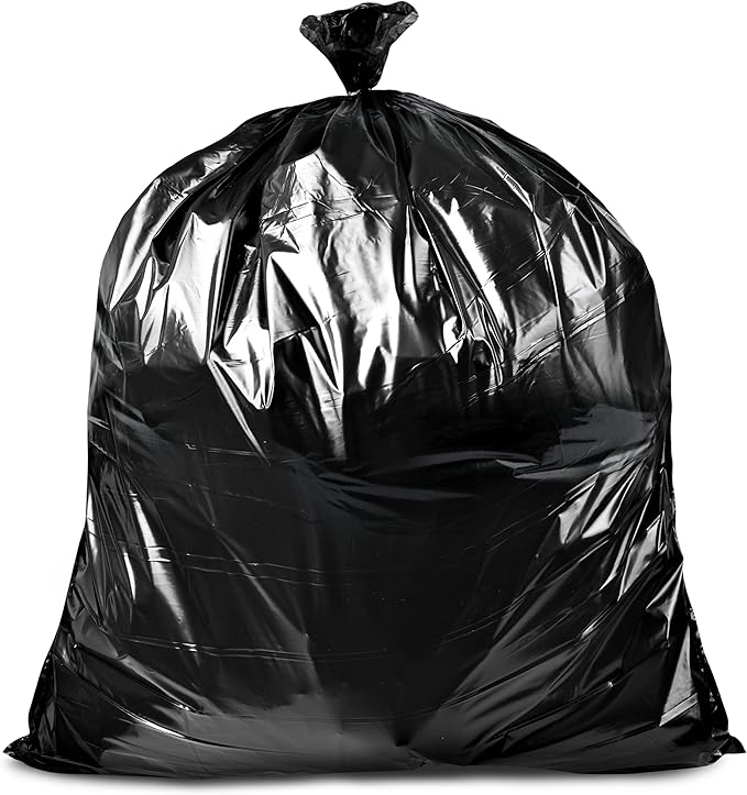 Veska 95-96 Gallon Trash Bags Heavy Duty (Huge 50 Bags W/Ties) 95-96 Gallon Trash Bags Large Black Heavy Duty Can Liners Large 90-100 Gallon Garbage Can Liners