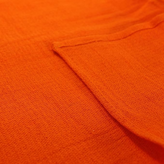Arkwright Microfiber Huck Towels Pack of 12 Lint Free Surgical Cleaning Cloths for Glass Windows Auto Detailing and Professional Use 16 x 26 in Orange