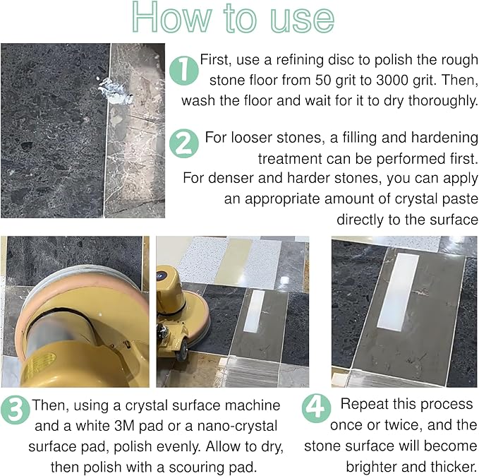 Granite Polishing Paste Marble Cleaner Countertop Quartz Polish Granite Polishing Kit | Marble Cleaner and Polish - Enhances Shine &amp Maintenance Safe for Stone Surfaces 5 Kg