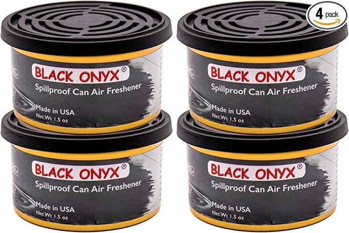 Blunteffects CAN AIR-FRESHENER | Spill-proof | Odor Eliminator Essential | 100% Concentrated | pure oil long lasting | cars | home | office | small spaces | 1.5 Oz | (black onyx 4 Pack)