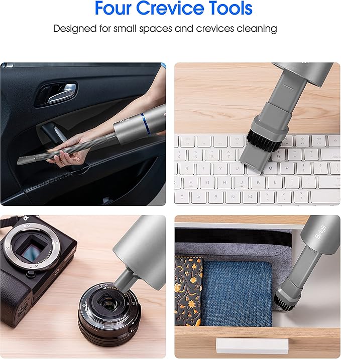 Brigii Mini Handheld Vacuum Cordless 3 in 1-Car Vacuum &amp Air Duster &amp Hand Pump Portable Rechargeable Cleaner for Car Interior Small Spaces Crevices-Y120 Pro