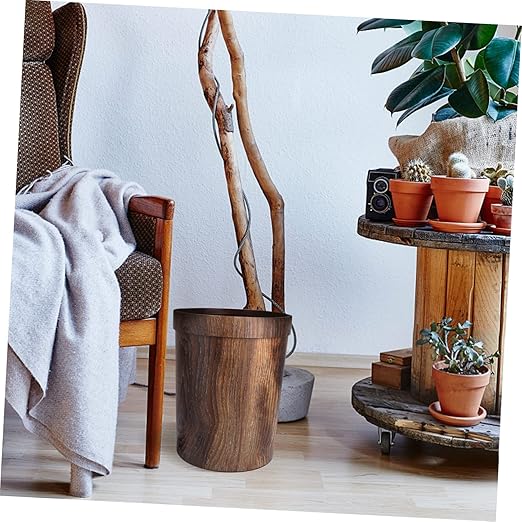 Zerodeko 1roll Vintage Style Trash Can Pattern Wastebasket for Kitchen Bathroom