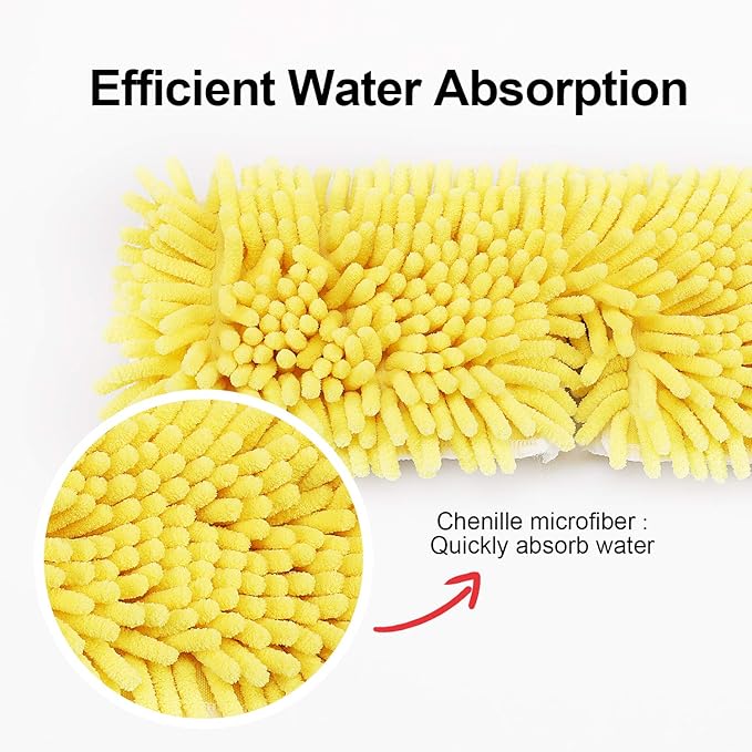 AKOMA Dual Sided Dust Mop Flip Head Dry and Wet Mops for Floor Cleaning with 2 Washable Microfiber Pads Mopping for Home Office Bathroom Hardwood Tile FloorYellow Cleaner Tools