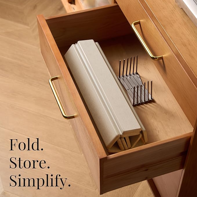 Diatomaceous Stone Dish Drying Mat with Collapsible Steel Rack - Quick Dry Kitchen Counter Set Space Saving Foldable Dryer