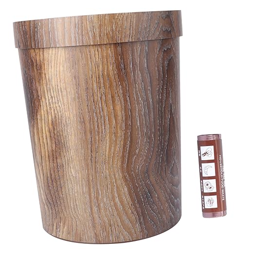 Zerodeko 1roll Vintage Style Trash Can Pattern Wastebasket for Kitchen Bathroom
