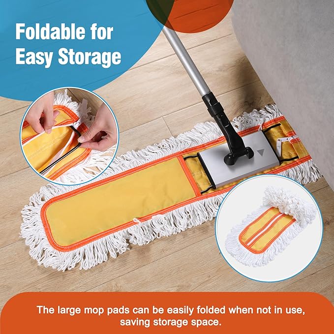 36 Microfiber Mop Pads 2 Pieces Just Fit CLEANHOME Industrial Dust Mop: B08R3F1ZZMYellow