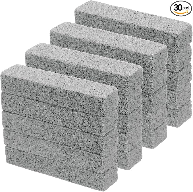 HARFINGTON 30pcs Natural Pumice Stone Toilet Bowl Cleaner Pumice Stone for Hard Water Marks Cleaning on Toilets Grills Tiles Grout Sinks Bathtubs Pools Gray