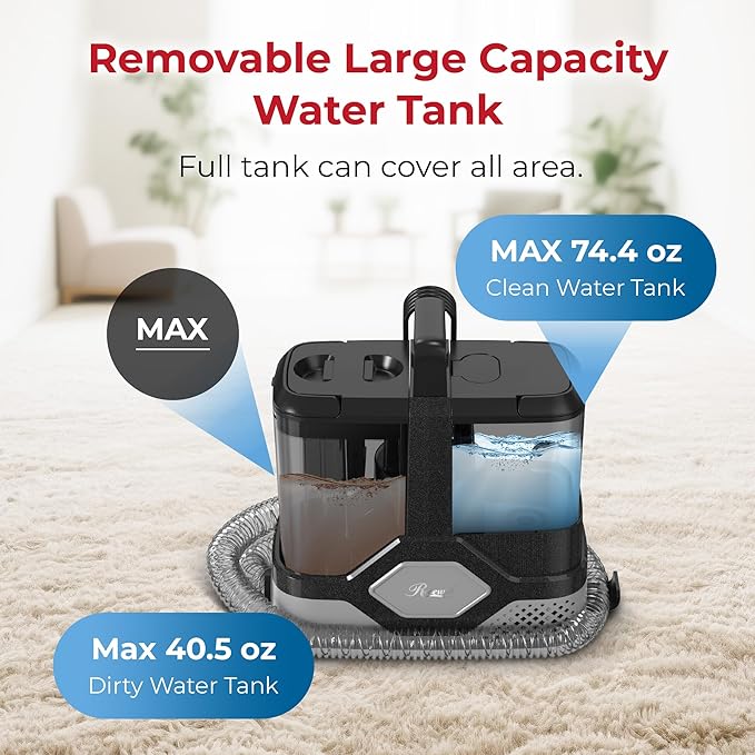 Rosewill Multi-Purpose Portable Carpet and Upholstery Cleaner Powerful Suction 18 KPa Spot Cleaner 600W Motor Car and Auto Detailer Stain/Spot Remover Versatile Use: Carpet Sofa Pet Hair