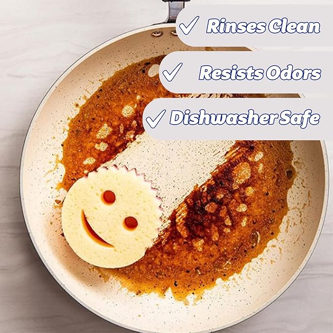Scrub Daddy Scrub Mommy Cleaning Sponges - Dual Sided Non Scratch Sponge Scourers Smiley Kitchen Sponges for Dishwashing &amp Bathroom FlexTexture Dish Scrubber Sponge Blue Twin Pack
