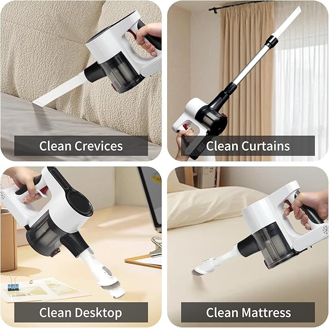 Cordless Vacuum Cleaner Rechargeable Lightweight Handheld Vacuum Portable Stick Vacuum for Home Pet Hair Carpet and Car Cleaning(GR Pro)