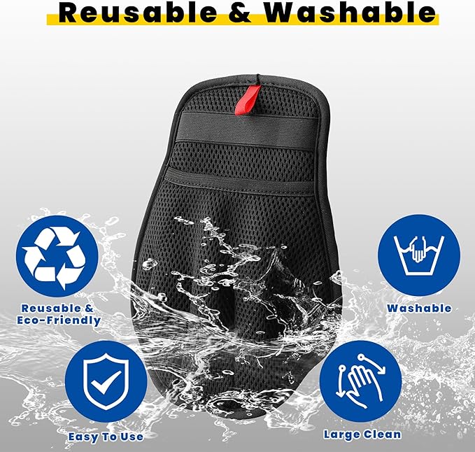 Pet Hair Removal Gloves Reusable Electrostatic Pet Removal Gloves for Cats &amp Dogs Magic Brush Pet Hair Remover Tool for Couch CarpetLaundrySofa(2 PK)