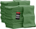 Nabob Wipers Auto Mechanic Shop Towels 100 Pack Bulk Rags 100% Cotton Commercial Grade Shop Rags Size 14x14 (100 Pack Green)