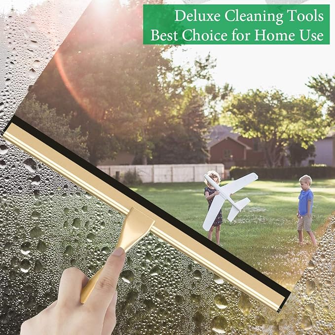 Stainless Steel Squeegee for Shower Doors All-Purpose Shower Squeegee for Bathroom Window and Car Glass 14 Inches