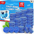 Toilet Bowl Cleaner Tablets 40 Pcs Septic Safe Automatic Toilet Tank Cleaner with Sustained-Release Technology Powerful Long-Lasting Blue Tabs for Bathroom Stain Remover &amp Deodorizer