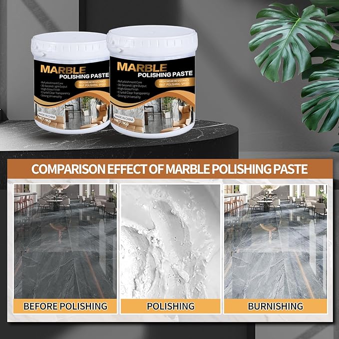 Marble Polishing Paste Kit Marble Polishing Compound Countertop Cleaner Quartz Polish Sealant &amp Protector For Marble Countertops Floors Walls