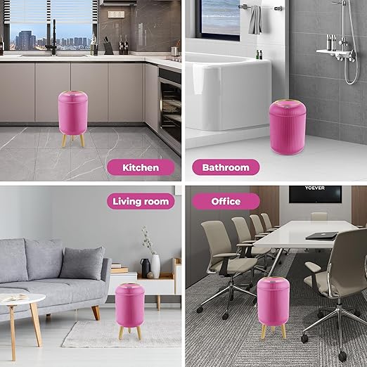 SUSLAS Trash Can with Motion Sensor Touchless Automatic Lid and Waterproof Design Smart Waste Bin for Bathroom Kitchen 2.6 Gallon Plastic White