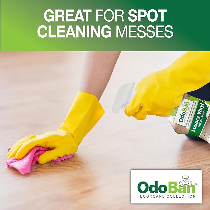 OdoBan Ready-to-Use Luxury Vinyl Floor Cleaner Streak Free and Neutral PH Formula Made in the USA Scentless 32 Oz Spray 2-Pack