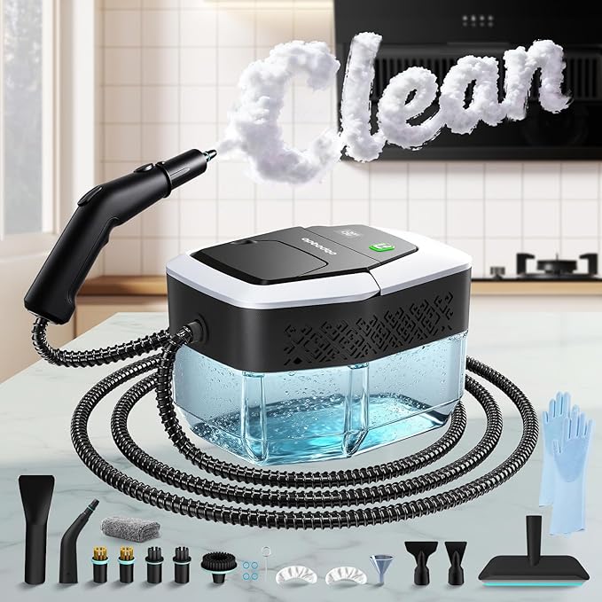 Steam Cleaner for Home(True High Temperature257℉)3-Levels Adjustable Handle Steamer for Cleaning1.9 Quart Steam Cleaner for Car2500W Handheld Steam CleanerClean GreaseDirtTile Furniture