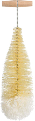 Redecker Tampico Fiber and Wool Soda Stream Bottle Brush with Beechwood Handle Unique Teardrop Shape Easily Cleans Bottles Jars and Specialty Glassware 12-inches Made in Germany