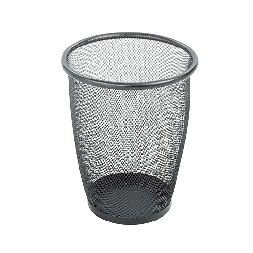 Safco Products Onyx Mesh Round Wastebasket 5 Gallon Black 9717BL(Pack of 3)
