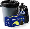 Heavy Duty Contractor Trash Bags 55 Gallon 30 Count 1.2 Mil Strong Black Garbage Bags Leakproof Star Seal for Construction Yard Demolition Debris