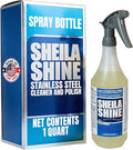 Sheila Shine 1 Quart Stainless Steel Cleaner and Polish - Cleans Polishes &amp Protects Kitchen Appliances Refrigerators Sinks Ovens &amp Grills - Spray &amp Polish Stainless Steel Cleaner