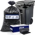 Plasticplace 64-65 Gallon Trash Can Liners for Toter │ 2.0 Mil │ Black Heavy Duty Garbage Bags │ 50” x 60” (50 Count)