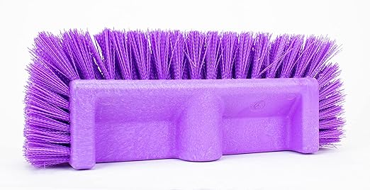 SPARTA Multi-Level Tile Scrub Brush 12 Wide Brush Head Heavy-Duty Tile Cleaning Brush with End Bristles for Commercial Tiles Tubs and Floor Plastic 12 Inches Purple