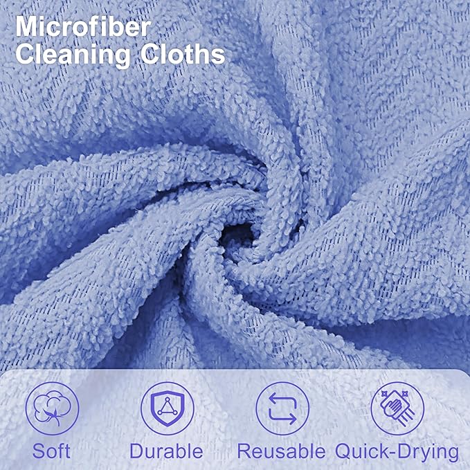 LIVOS Microfiber Cleaning Cloth Roll - 80 Pack Reusable Paper Towels Microfiber Towels for Cars Super Absorbent Lint Free Cleaning Rags for House Kitchen Window-Light Purple 11.5x11.5