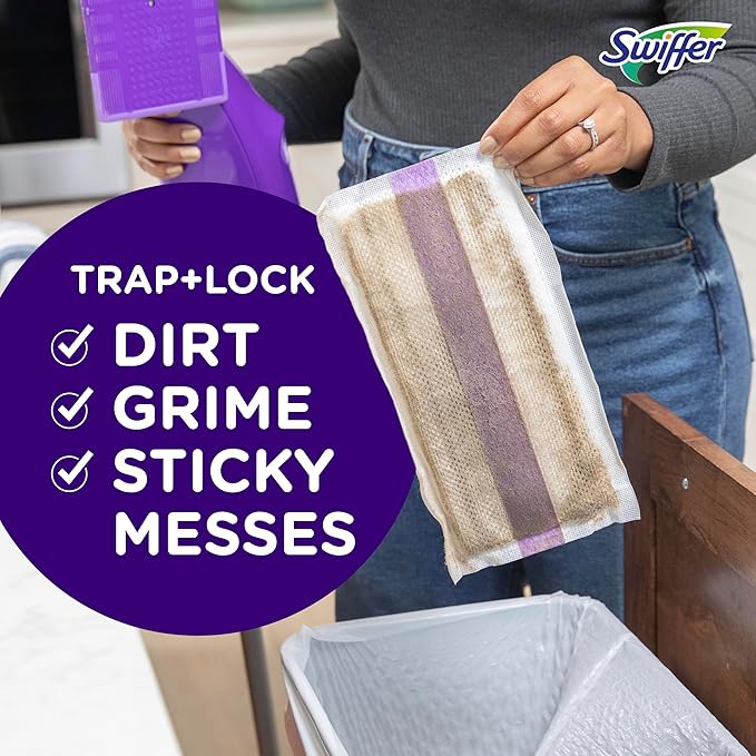 Swiffer WetJet Hardwood and Floor Spray Mop Cleaner Starter Kit Includes: 1 Power Mop 10 Pads Cleaning Solution Batteries