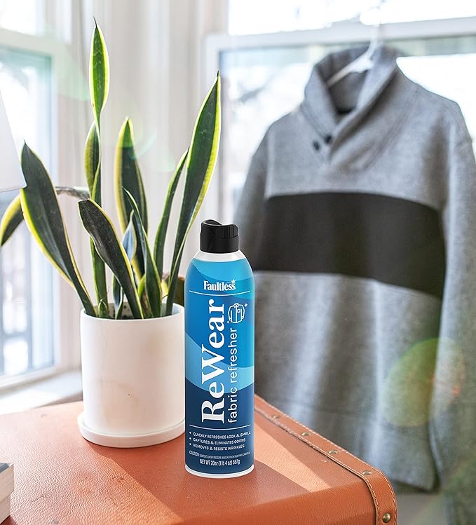 Faultless ReWear Dry Wash Spray for Clothing – Wrinkle Remover Fabric Refresher Spray Captures Odors – Like Dry Shampoo for Clothes: Fresh Look W/Out Laundry 20oz 4Pack