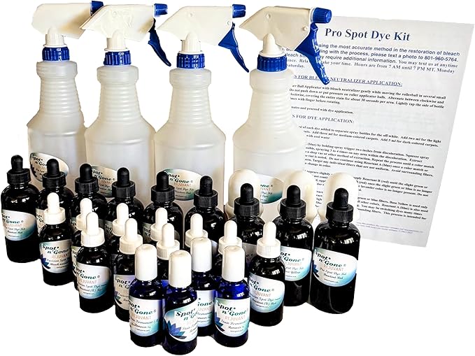 BLEACHSTAIN® Pro Spot Dye Kit | Restores Carpet Color from discolorations on All Shades and Colors of Nylon Carpeting