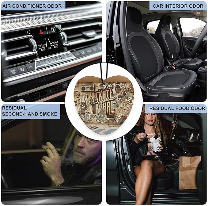 5PCS Car Air Freshener Hanging Personalized Double Sided Skate Duo Car Fresheners Long Lasting New Cars Scents Cute Automotive Freshies for Closets Drawers (tea)