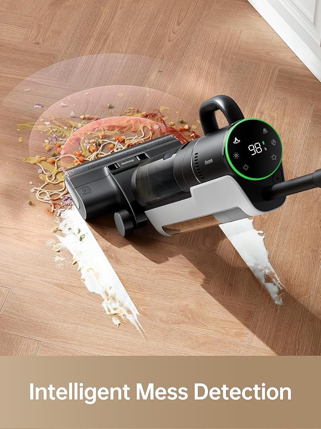 DREAME H12 Dual Vacuum Mop 4-in-1 Cordless Vacuum Mop Combo Wet Dry Vacuum Cleaner for Hard Floor Cordless Vacuum for Multi-Surface One-Step Self Cleaning with Hot Air Drying Black