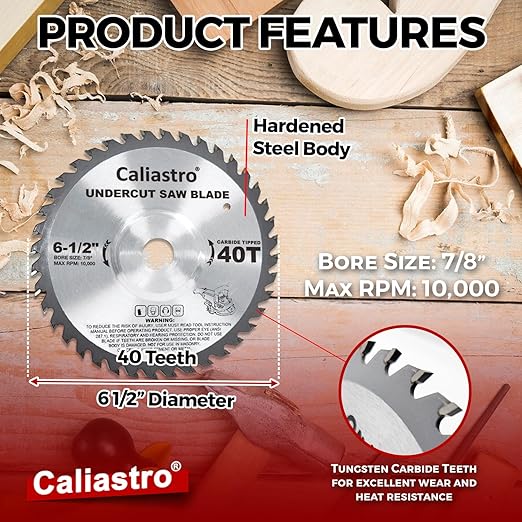 Undercut Saw Blade 6-1/2 Diameter - Replacement for Crain #821 - Compatible with Crain Undercut Saw #812 #820 and #825 - Carbide Teeth