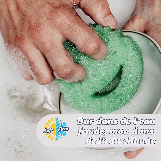 Scrub Daddy Colors - Color Code Cleaning FlexTexture Soft in Warm Water Firm in Cold Deep Cleaning Dishwasher Safe Multi-use Scratch Free Odor Resistant Functional Ergonomic 4ct Roll