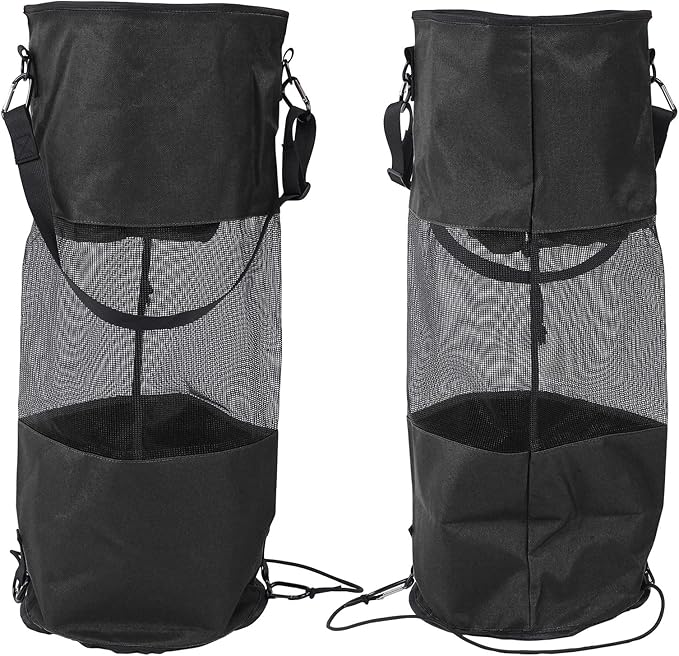 Reusable Boat Trash Bag Waterproof Mesh Garbage Bag for Boat Lightweight Portable Outdoor Trash Storage with Elastic Top and Buckle Strap for Kayaking Camping Travel