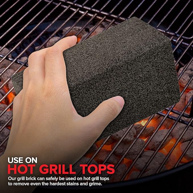 Stock Your Home Grill Cleaning Brick (12 Pack) Heavy Duty Pumice Stone for Flat Tops and Griddles Blackstone Griddle Cleaner Non-Scratch Grill Block